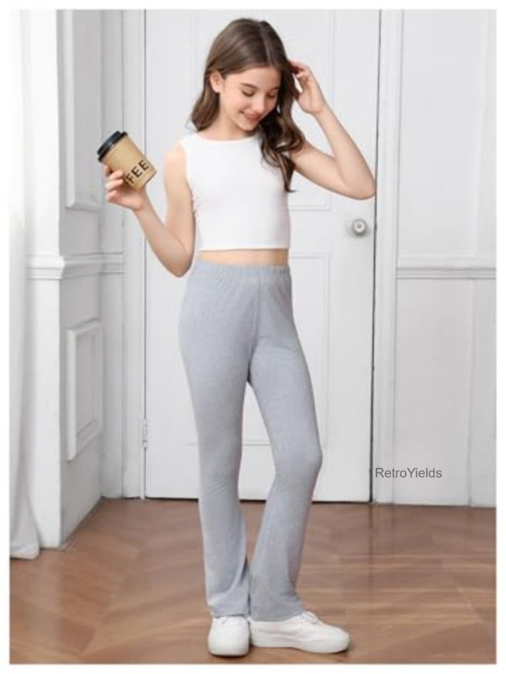 2 Pack Flare Leggings Set Elastic Waist Bell Bottoms Bootcut Yoga - Picture 2 of 5
